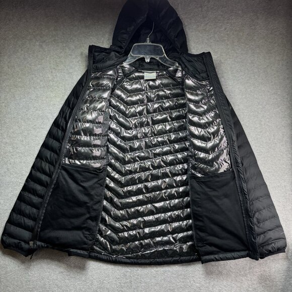 COLUMBIA Women's Large Jacket Puffer Powder Lite II Omni-Heat Hooded Black Therm - Picture 3 of 11